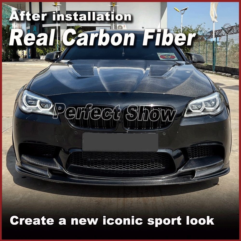 Fit for BMW 5 Series F10 M5 Sedan 2011-2016 REAL Carbon Front Bumper Lip Spoiler