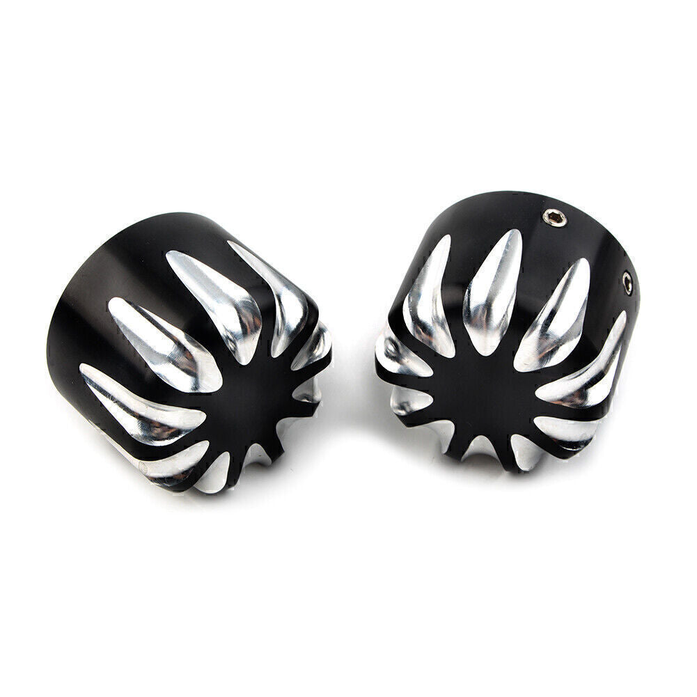 Black CNC Cut Front Axle Cap Nut Cover for Harley Electra Glide Sportster 48 Q