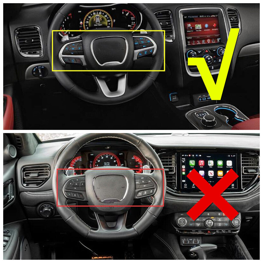 3P Car Steering Wheel Cover Trim for Dodge Durango 14-24 Accessories Red Carbon v