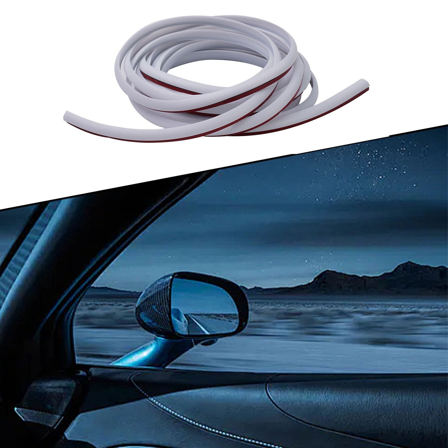 5M Car Fender Slanted T-Type Rubber Sealing Strip Weatherstrip Edge-Trim