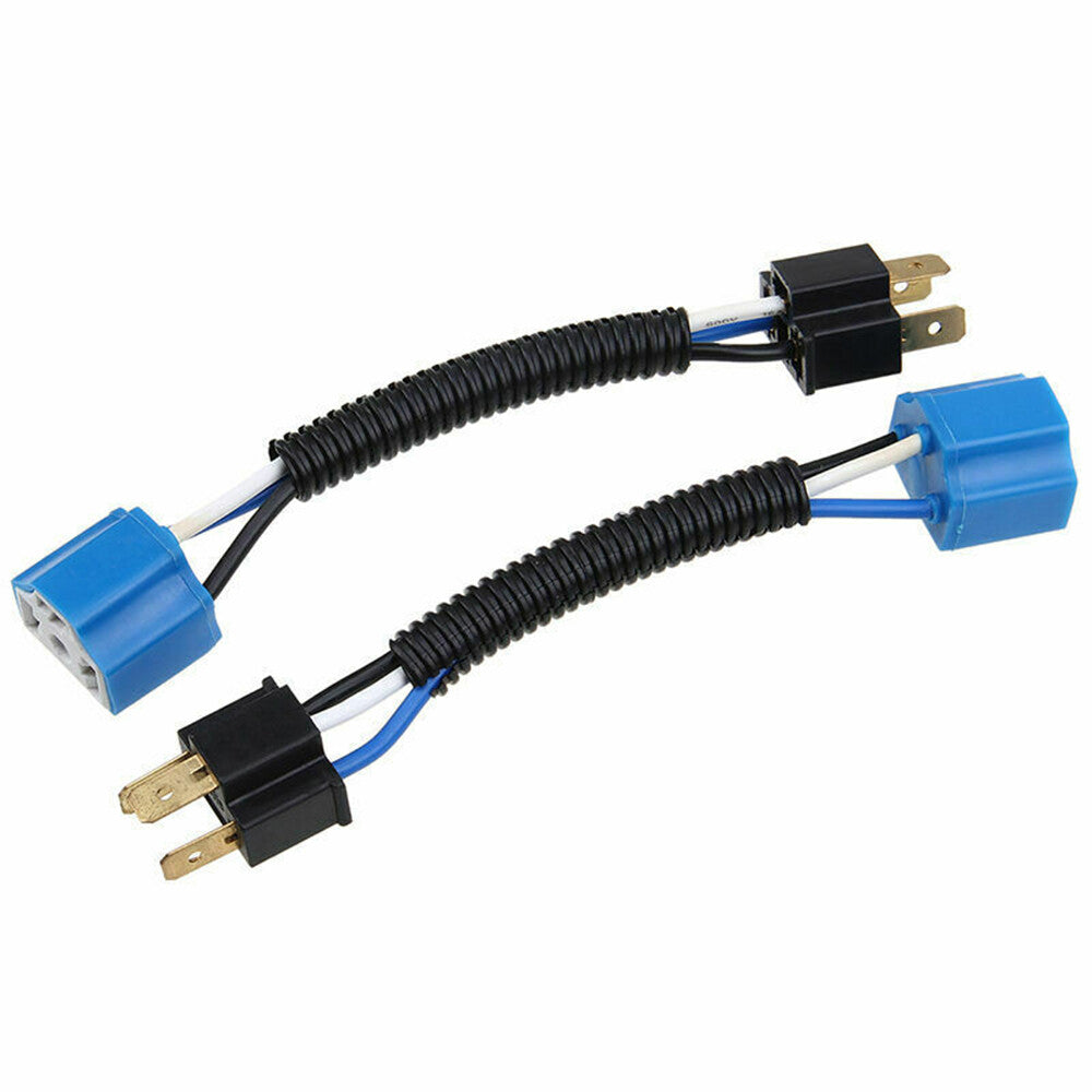 2Pcs 9003 H4 Headlight Bulb Harness Connector Plug Extension Wire Pigtail Q