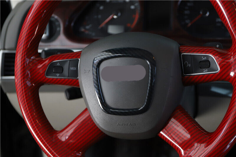 for Audi A6 2008-2011 ABS Carbon Fiber Inner Steering Wheel Horn Ring Trim Cover