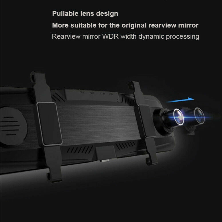 Car Mirror 1080P Back Camera Dual Lens Video Recorder 10inch Touch Screen Logger