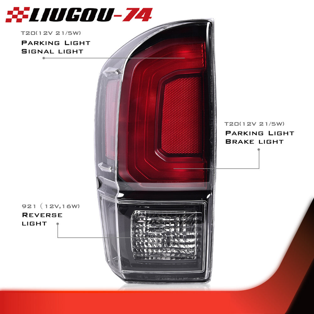 Tail light black left side suitable for 16-21 for Tacoma all models TRD PRO- v