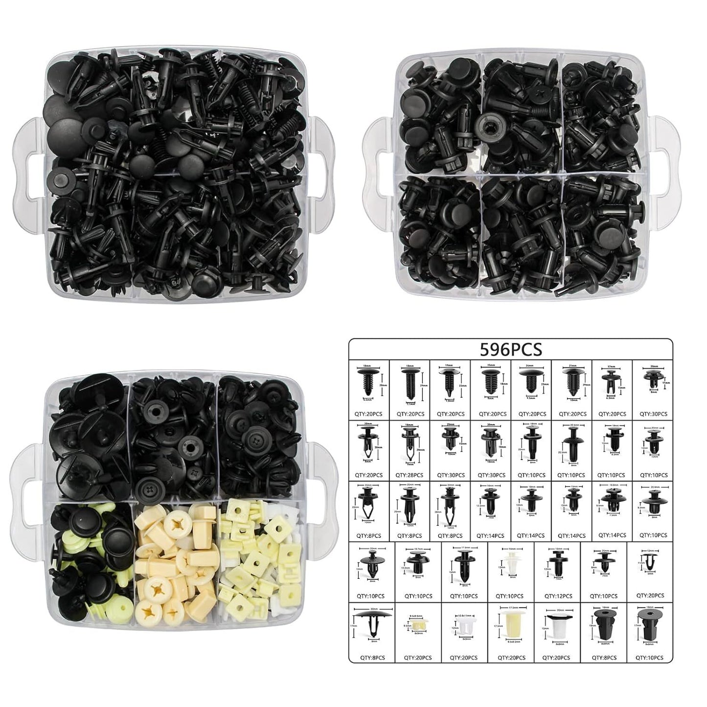 Car fastener clips, car body clip kits, car door panel trim