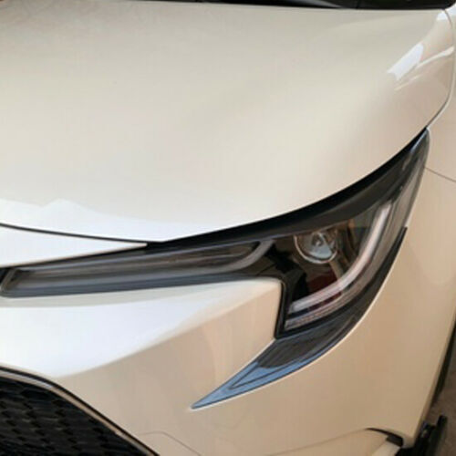 2X Black Front Headlight Lamp Eyebrow Trim Strip for Toyota for Corolla US 2019-2023