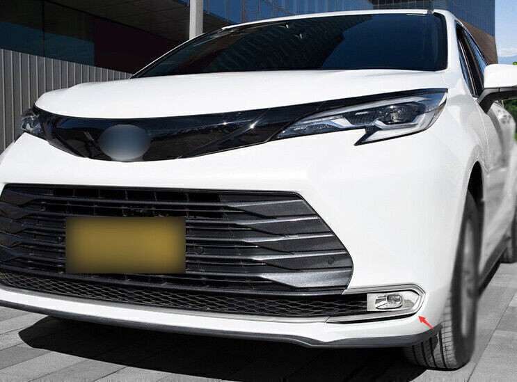 for Toyota for Sienna 2021-24 Chrome Front Fog Light Eyelid Molding Cover Trims 2PC