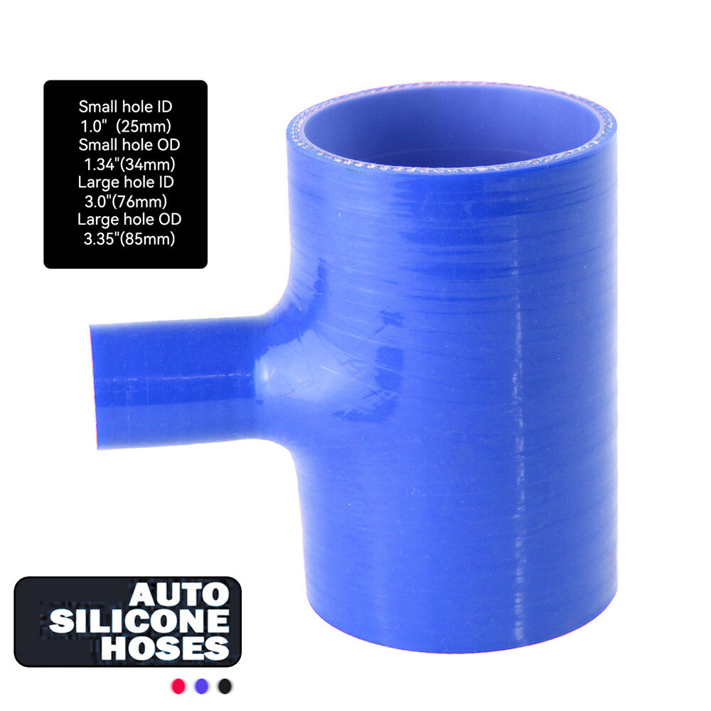 3 To 3 Silicone Hose 76mm To 76mm T Shape Tube Pipe for 25mm ID BOV 3