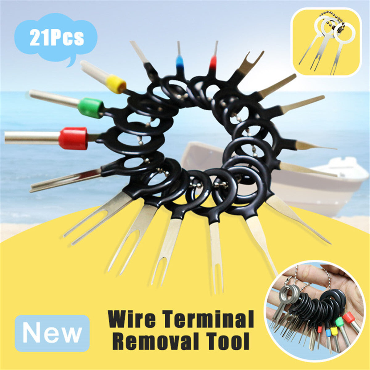 Motorcycle Terminal Removal Electrical Wiring Crimp Connector Pin Extractor Kit Q