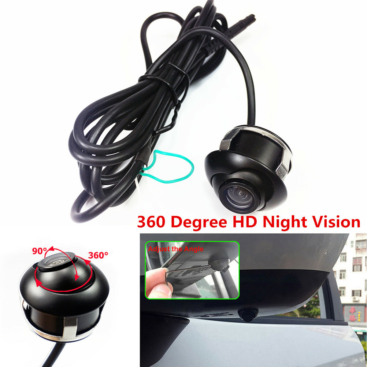 360¡ã Rotatable CCD Car Front/Rear/Side View Camera Night Vision Waterproof 12V