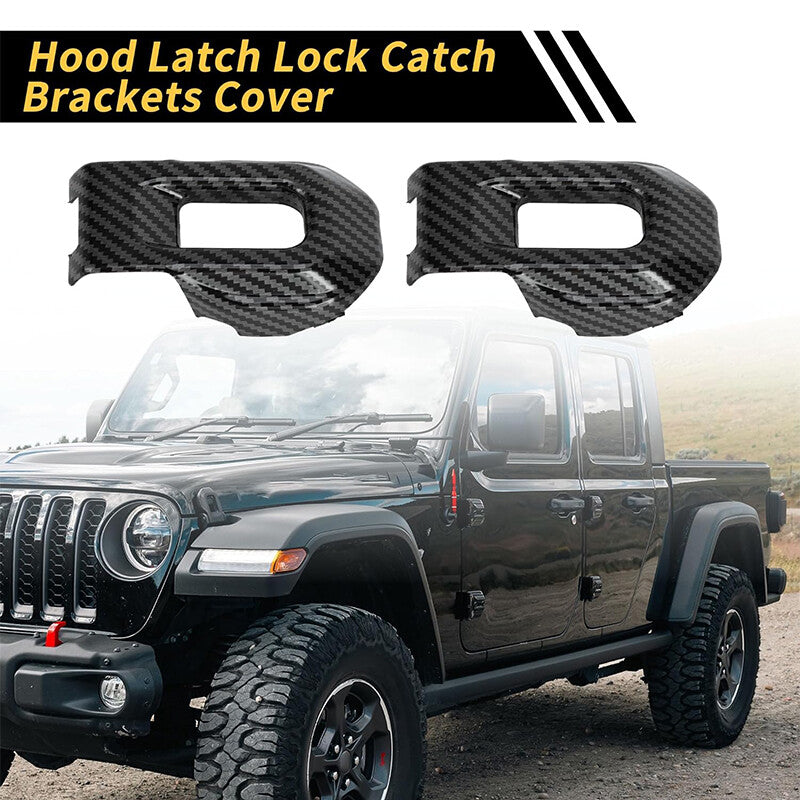 2pcs Hood Latch Lock Catch Brackets Cover for Jeep for Wrangler JL JLU Gladiator JT