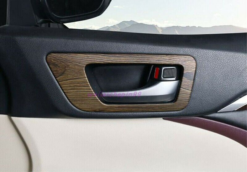 Wood grain Interior door bowl Decor frame trim for Toyota Highlander 2014-2019