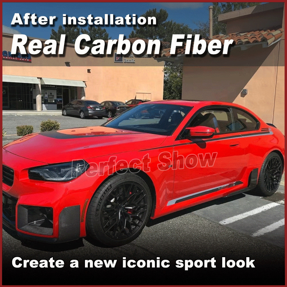Fit For BWM G87 M2 2022-2024 REALCarbon Fiber Side Skirt Winglets Extention Lip