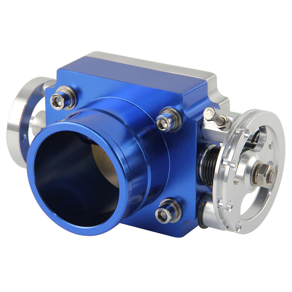 60mm Universal Aluminum Throttle Body VQ35TPS Intake Manifold Billet Blue