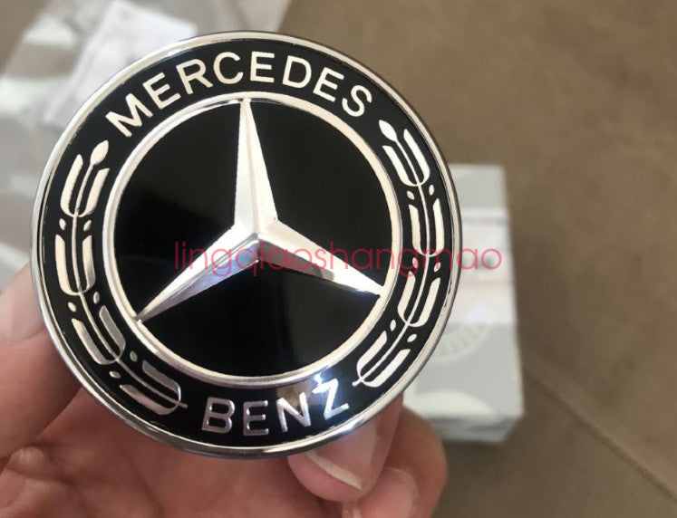 NEW for Mercedes Hood Black Flat Laurel Wreath Badge Emblem A0008171701