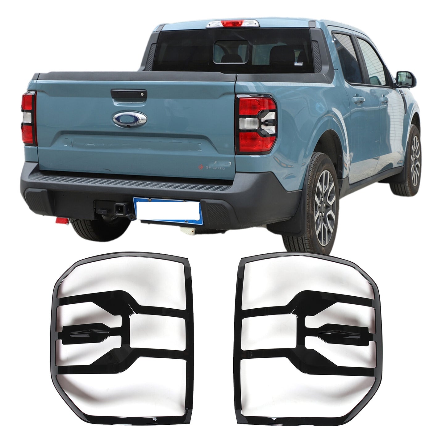 Gloss black taillight bezel cover trim for ford Maverick 2022 - 2024 dual-model