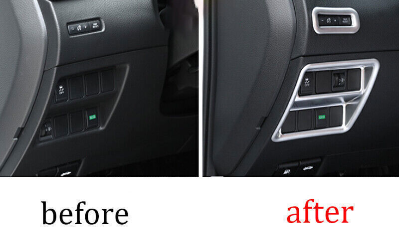 Headlight Button Frame Cover Trim for Nissan Rogue Sport 2017-2021 Matte Silver