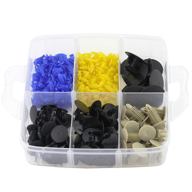 500pcs Mixed Automotive Fastener Clips Door Panel Trimming Bumper Fender Push Rivets Plastic - n