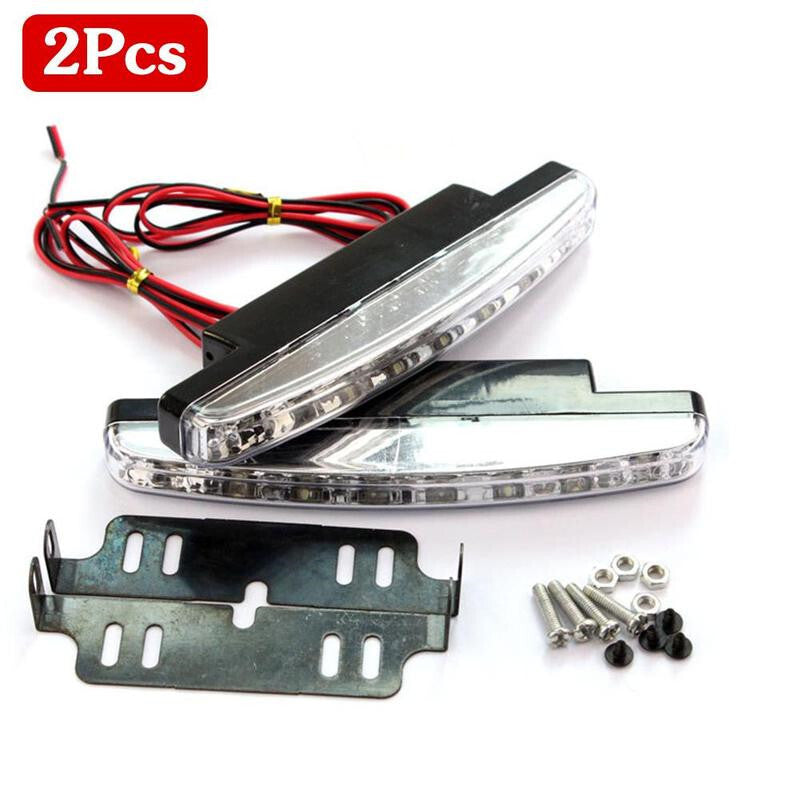 2Pcs Waterproof Universal DC 12V 8LED Car Fog Lamp Daytime Driving Running Light