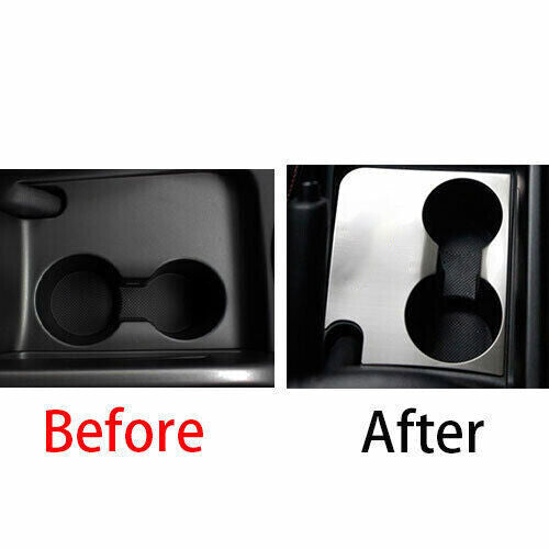 Middle Console Drinking Glass Cover Trim for Kia Sportage R 11-2016 Silver Steel