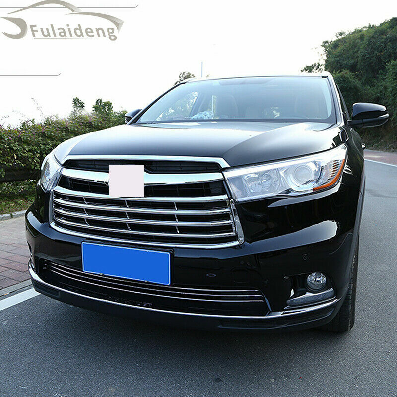 Chrome Front Engine Hood Center Grille Decor Strip for Toyota Highlander 2014-19