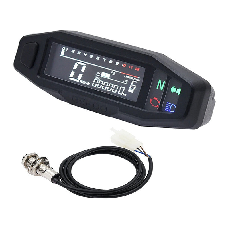Motorcycle RPM Tachometer Speedometer Speed Gauge Tacho Meter Digital Odometer
