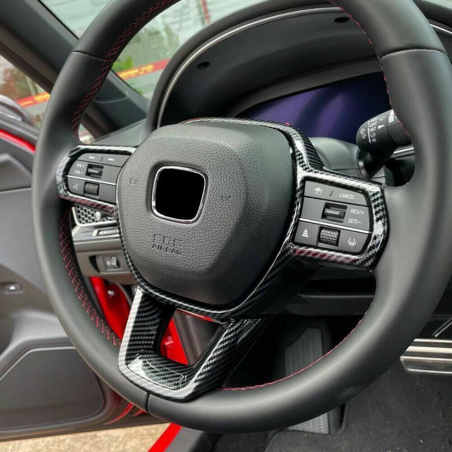 for Honda CR-V 2023-2024 Carbon Fiber Car Steering Wheel Frame Trim Decor Cover