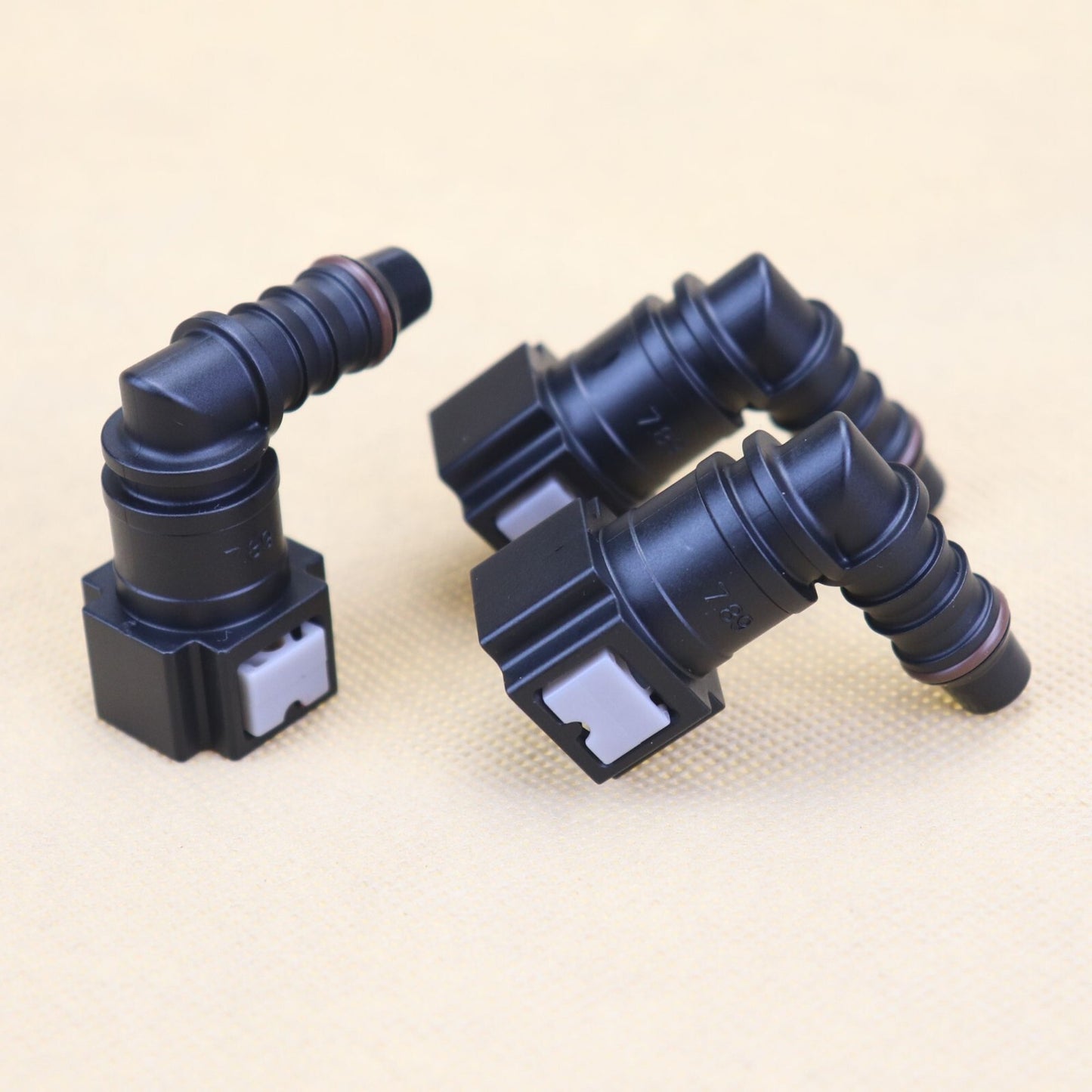 3PCS 90 Deg Elbow SAE 7.89 Fuel Line Quick Release Connector Nylon Hose ID 5/16¡±