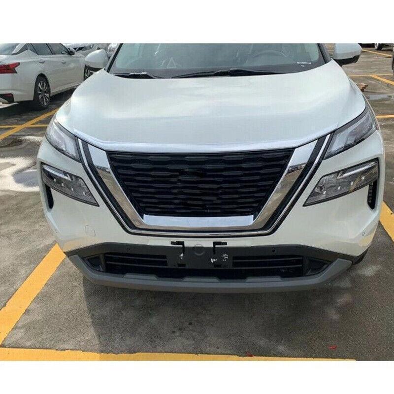 for Nissan Rogue 2021-2023 Silver Front Grill Grille Engine Hood Cover Trim 1PC