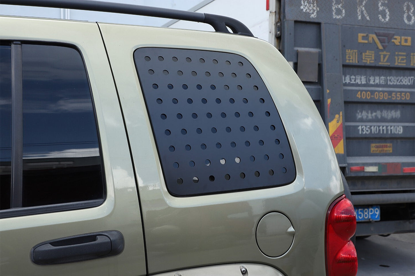 for Jeep Liberty 1999-2007 Rear Triangular Window Glass Sticker Cover Black PVC
