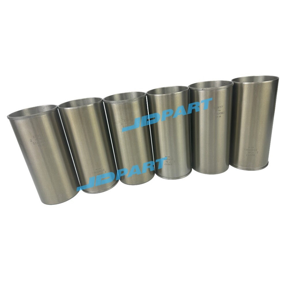 6-piece 1006E-6TW cylinder liners 3135X063 for Perkins excavator engine parts.