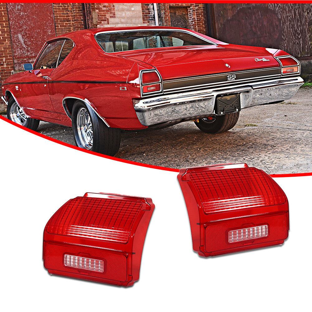 2 Pack Tail Light Housing Kit Red for Chevelle Malibu 1969- v