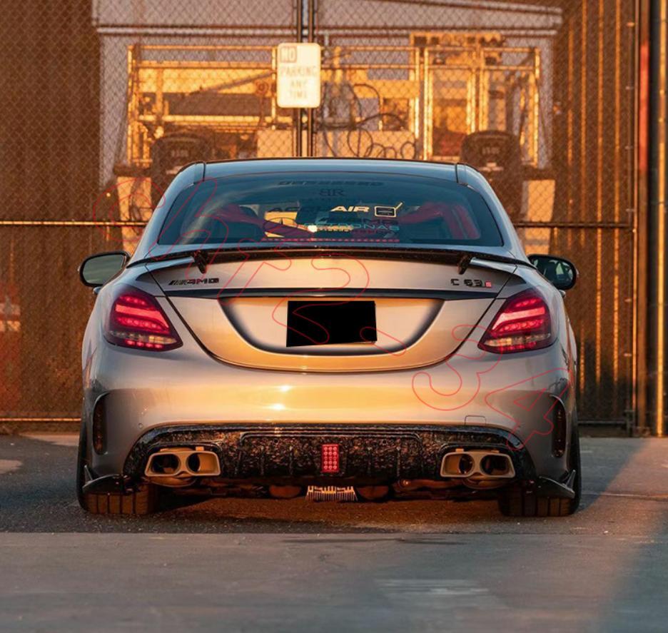 Suitable for Mercedes-Benz C-Class W205 Sedan 2015 - 2020 RT style rear tailgate boiler wing lip