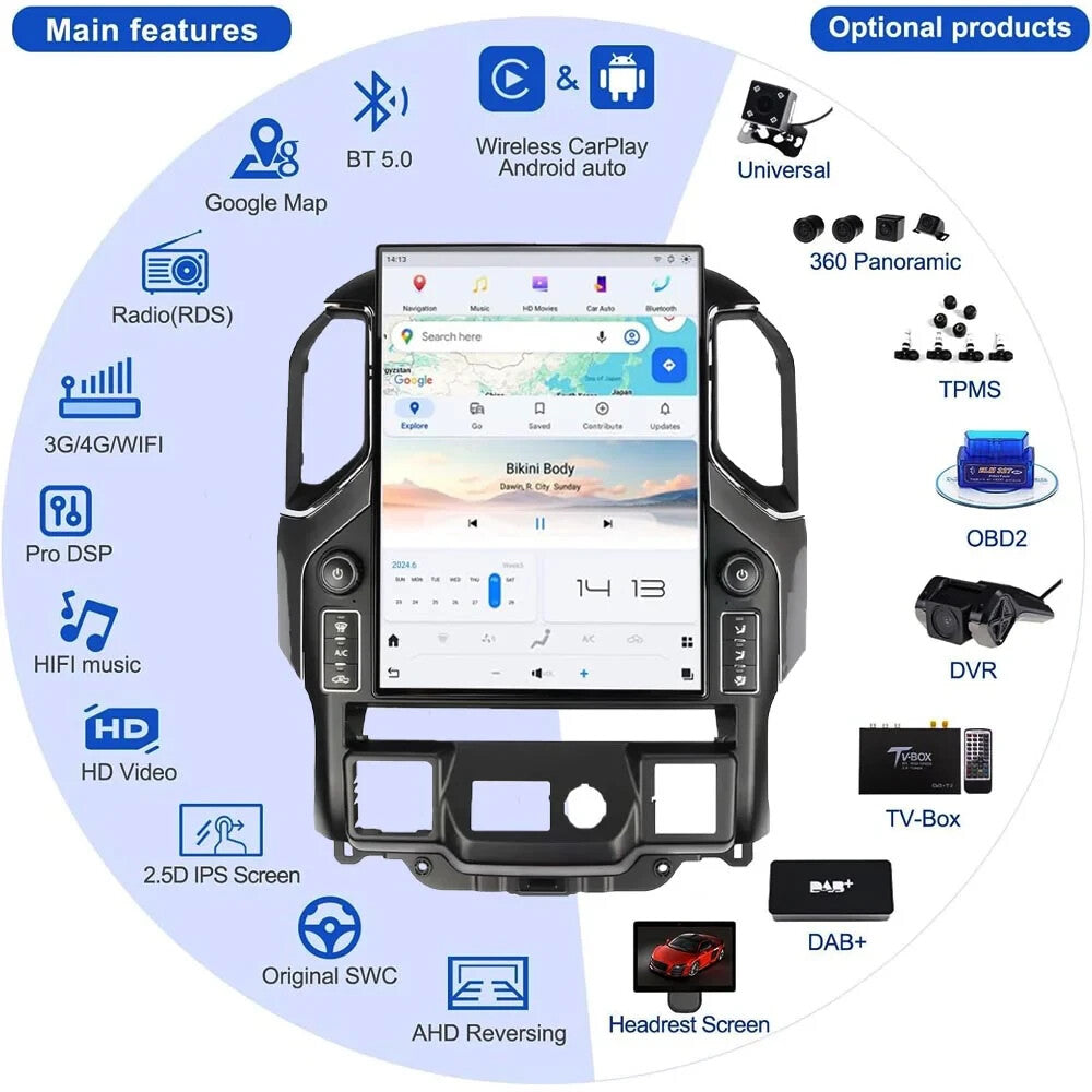15.6 Android Navigation Car GPS Stereo Radio for Chevrolet Silverado for GMC for Sierra