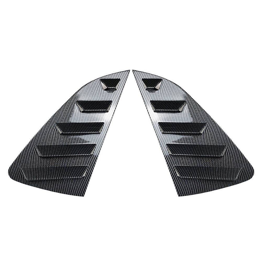 Rear Side Window Louver Vent Trim Cover 2PCS for VW Polo MK6 2018+ Carbon Fiber
