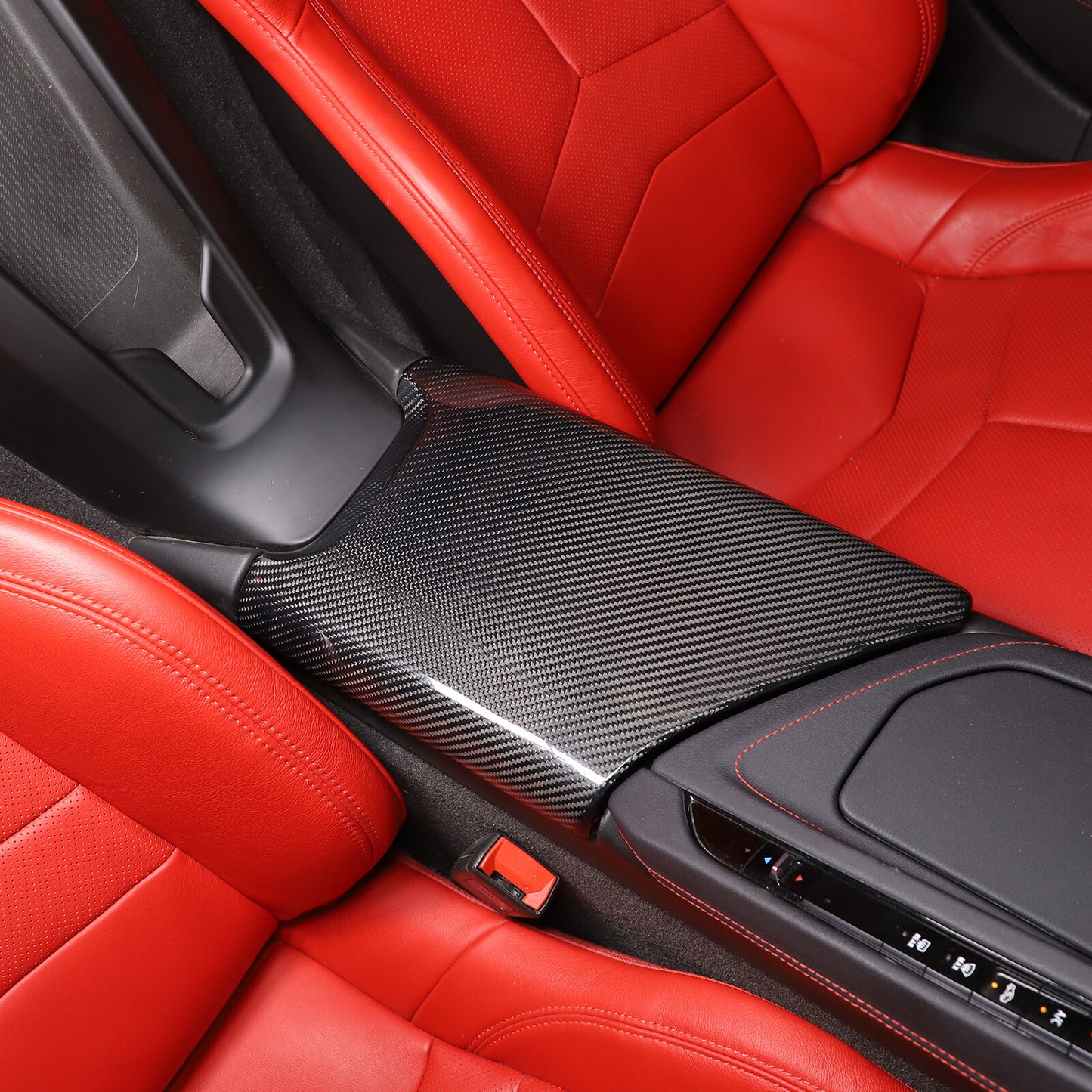 RED Carbon Fiber Air Conditioning Switch Button Decal for Jaguar for F-Type 13 - 22- v