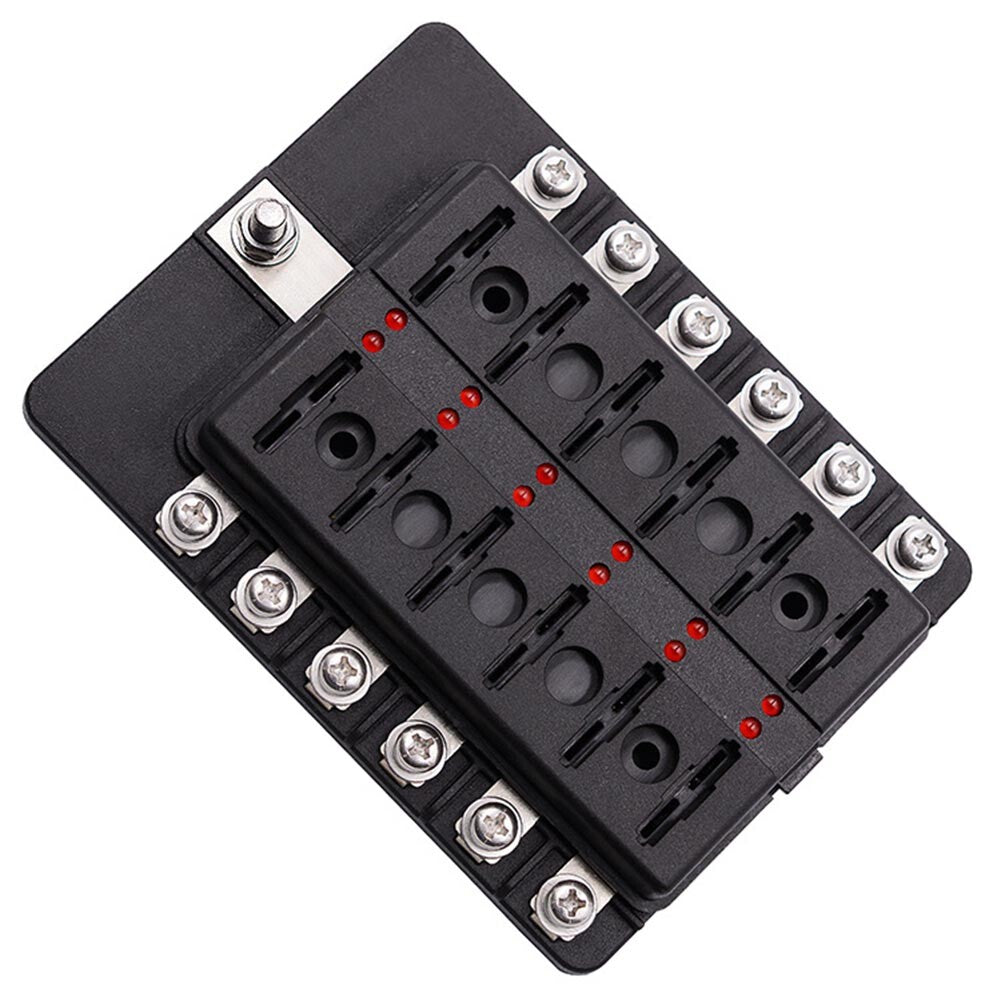 12 Way LED Circuit Standard ATO ATC Blade Fuse Box Block Holder Auto Car Boat Q