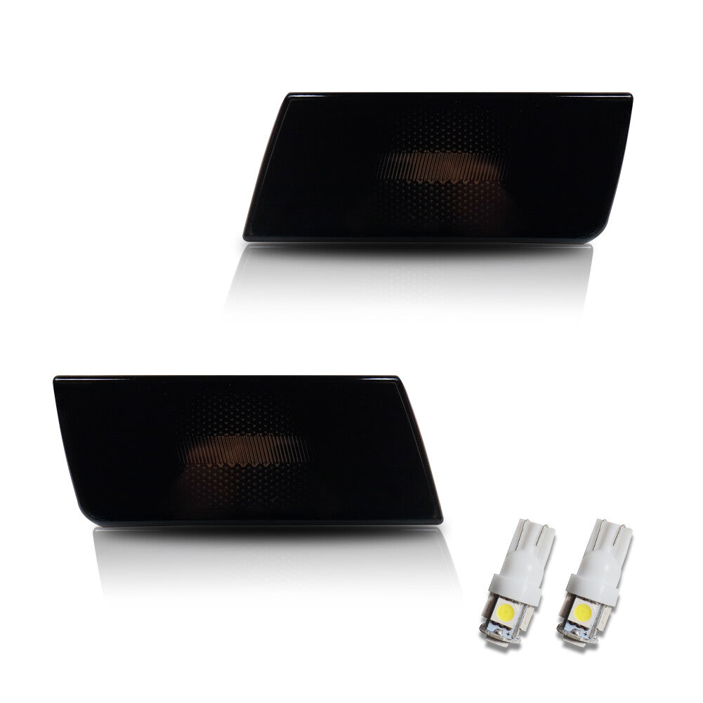 Smoked Front Side Marker Light Housing with White LED Bulbs for 2005-10 for for CHRysler 300- v