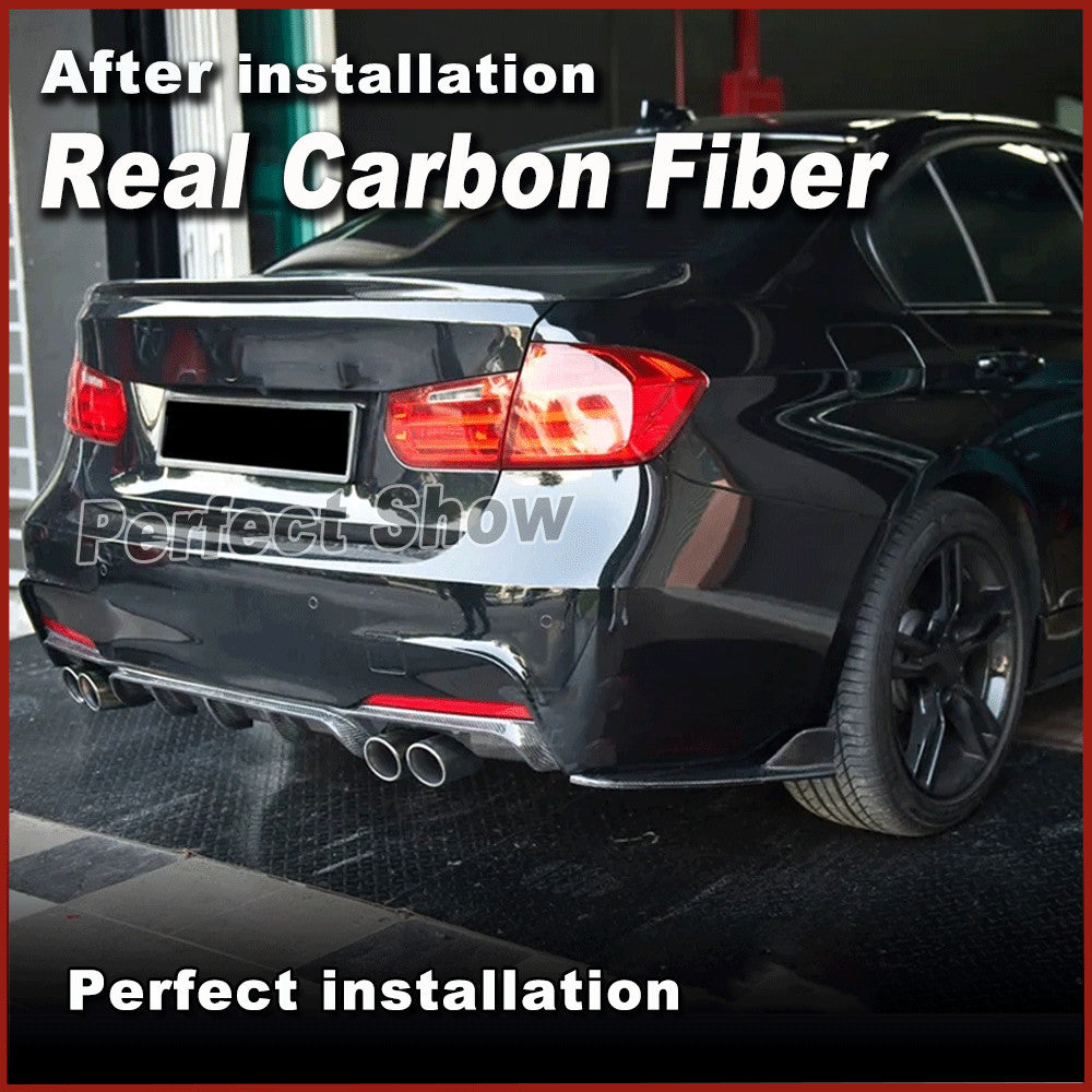for BMW F30 M Sport 2012-18 REAL Carbon Rear Bumper Side Corner Aprons Extension