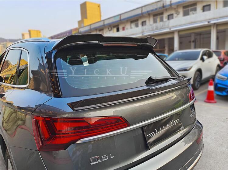 FOR 2020-2024 for AUDI Q5 SQ5 2021-2024 CARBON Rear Trunk Middle Spoiler Tail Wing n