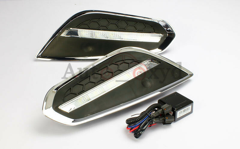 A pair of DRL fog lights and front bumper LED daytime running lights for Volvo S60 T5 09-13