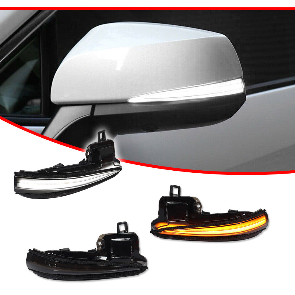 White/Amber LED Side Mirror Turn Signal Lights for RAV4 19-23 Tacoma 16-23- v