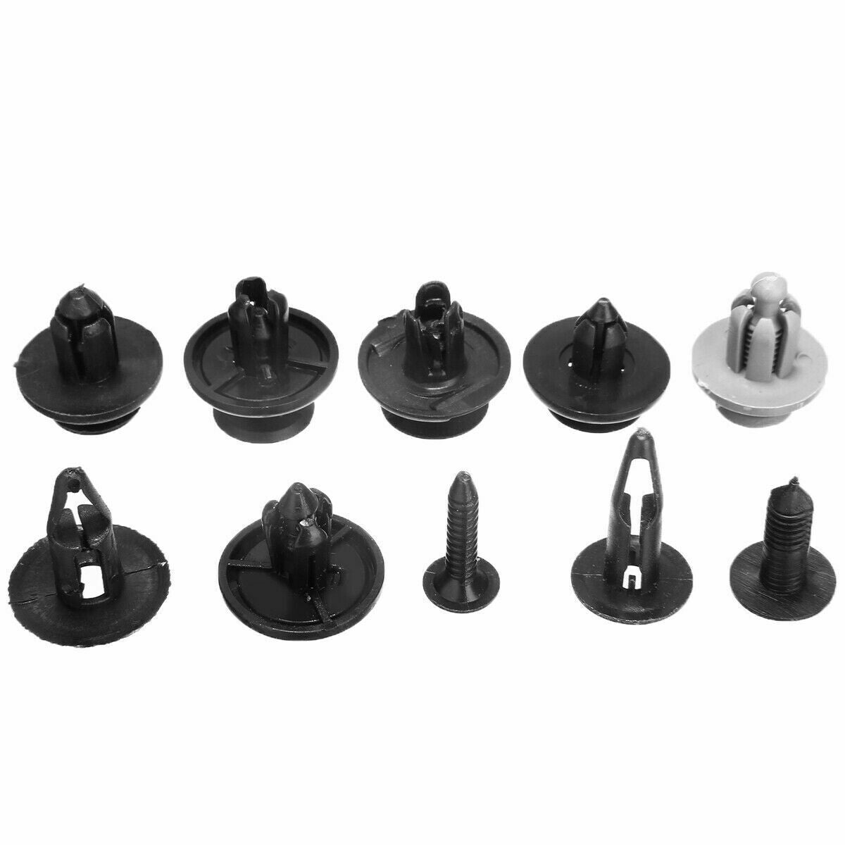 100PCS 10Typ Plastic Rivets Screw Set Fender Fastener Clips Car Bumper Inner