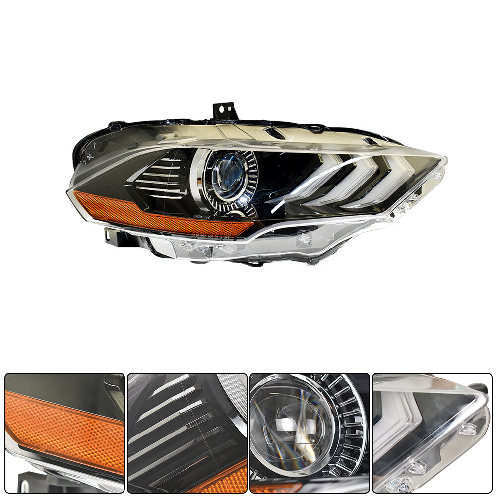 The passenger-side LED headlight assembly is compatible with 2018-2020 for Mustang headlights. n