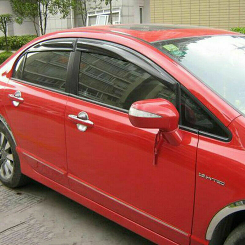 for Honda for Civic Sedan 2006-2011 Black ABS Door Window Vent Visors Sun Rain Guard