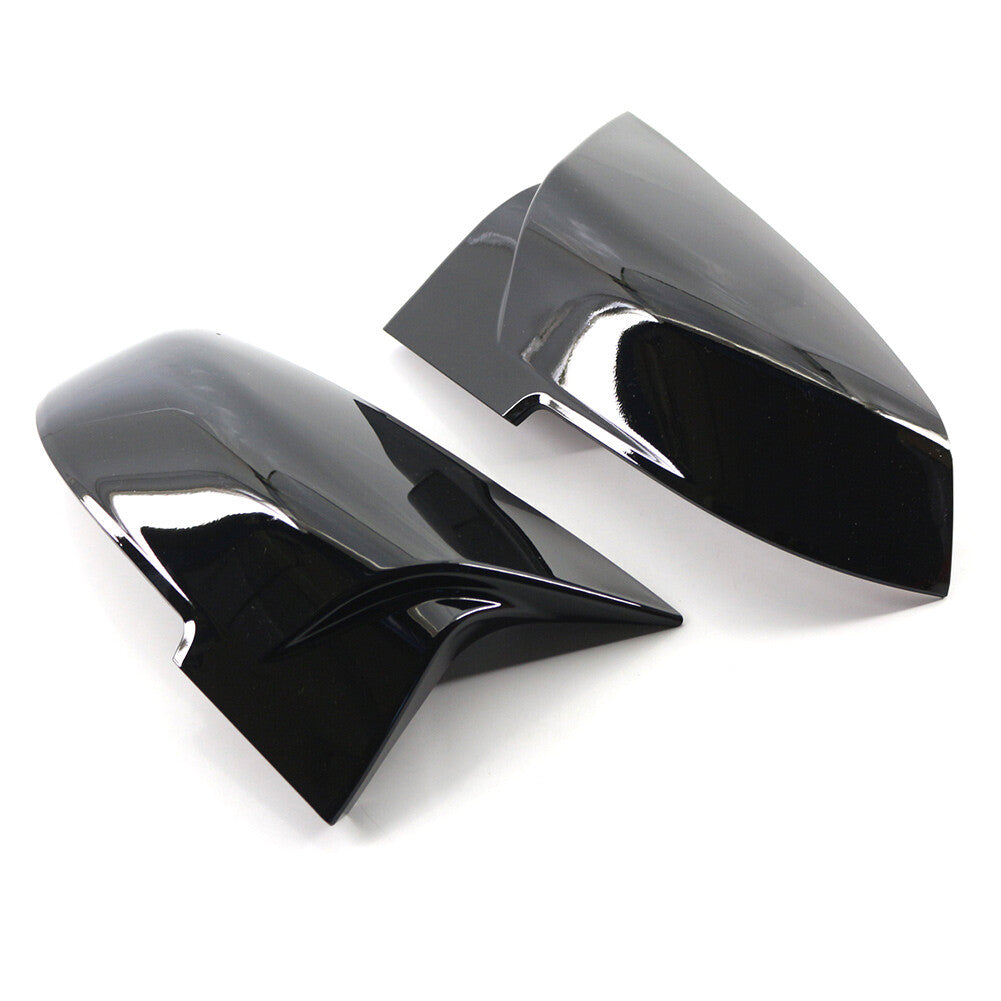 Pair Rearview Mirror Cover Caps for BMW 1 2 3 4 Series X1 M2 I3 I3S Gloss Black