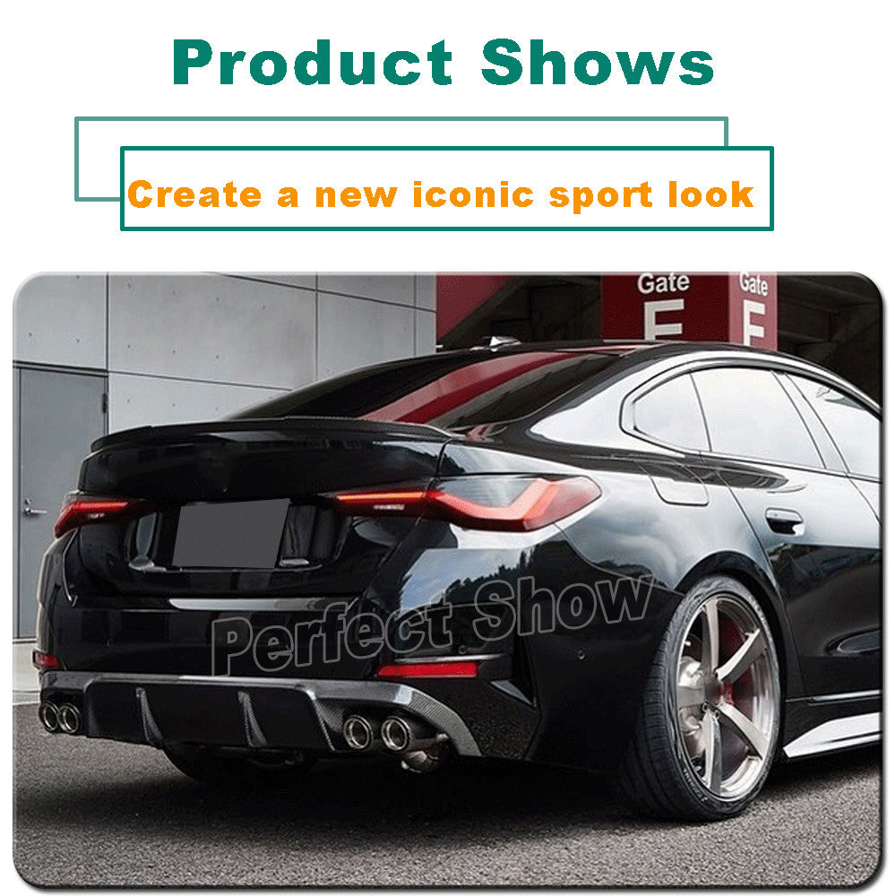 for BMW 4Series G26 440i Gran Coupe M Sport Real Carbon Rear Bumper Diffuser Lip