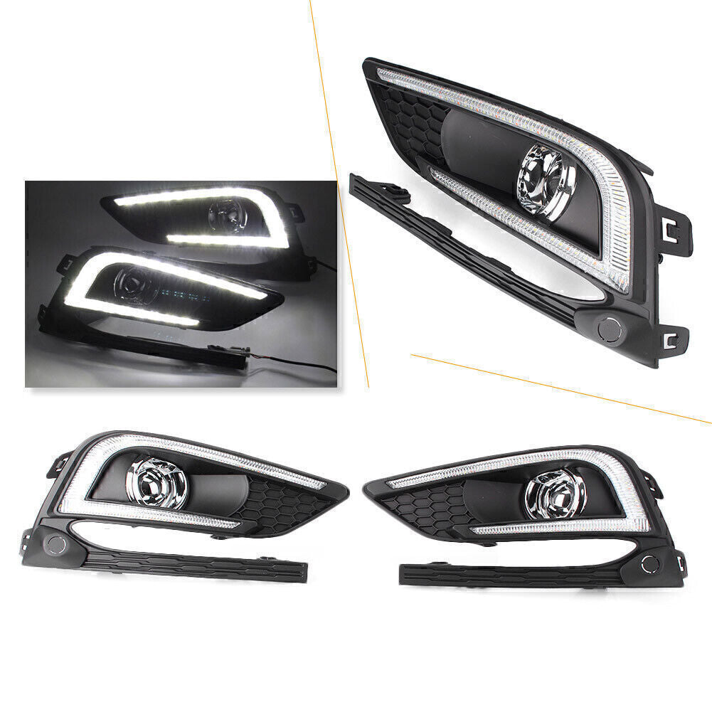for Chevrolet for Cruze 2017-2018 2x LED White Daytime Running Light Fog Lamp Q
