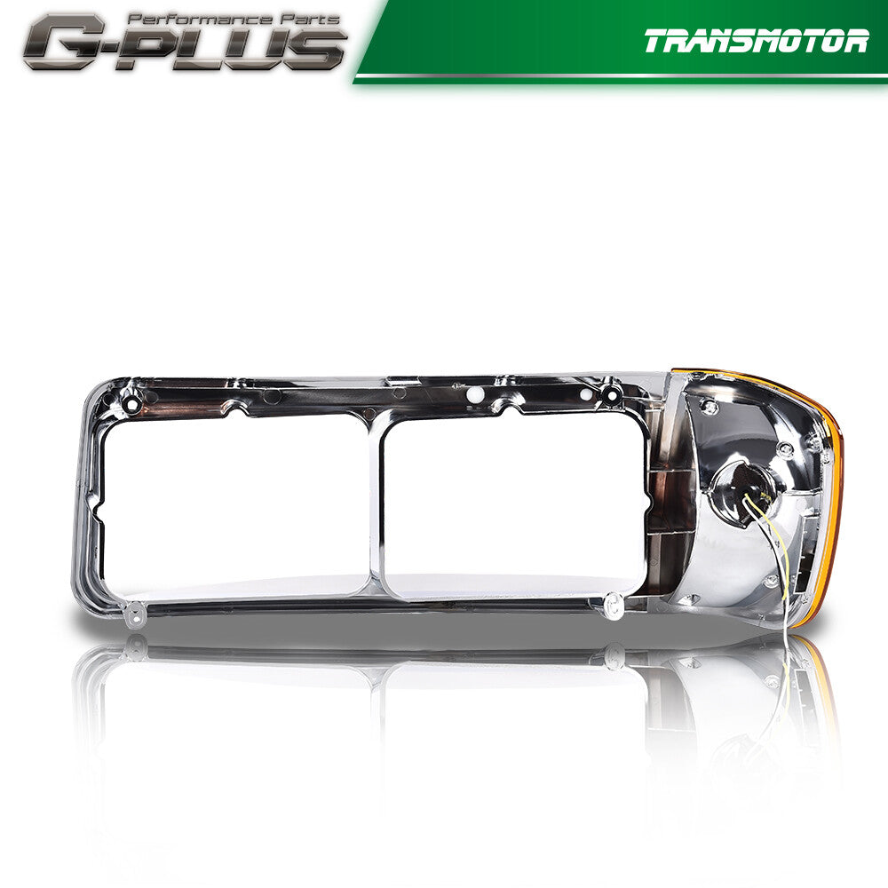 Suitable for Freightliner FLD120 headlight bezel with LED turn signal light left + right - v