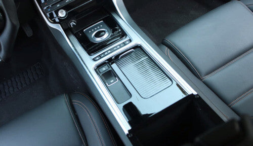 Cover Trim for Jaguar XE 2016-2019 Gear Shift Water Cup Panel 4PCS Silver Steel